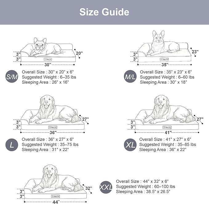 Orthopedic Dog Beds for Large Dogs, Memory Foam Dog Beds Large Sized Dogs, Washable Removable Cover, Nonskid Bottom, Waterproof, for Indoor, Outdoor, Crate ＆ Car Use, 41x27x6 Inches, Brown Grey