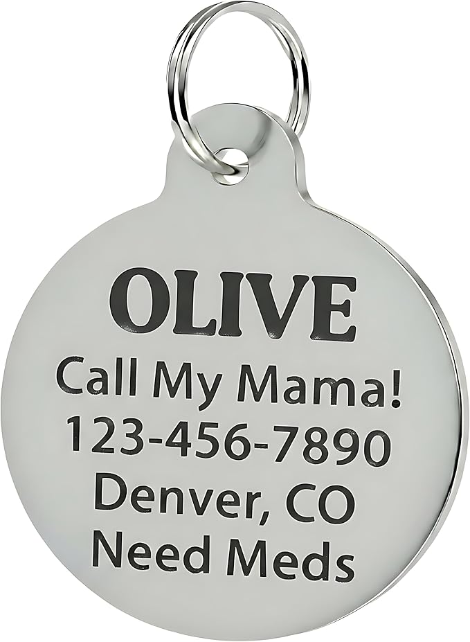 Bad Tags Personalized Dog and Cat ID Tags in 25+ Designs and 2 Sizes - 5 Lines of Custom Engraved Text - Funny Cute Personalized Pet Tags (Socially Impaired - Pink, Small (1 inch))