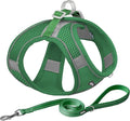 AIITLE Escape Proof Dog Harness - Step in Adjustable Dog Harness No Choke Over with Breathable Mesh and Quick-Release Buckle for All Weather- Outdoor Walking, Training for Medium Dogs Green XL