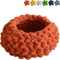 Cat Nest Bed - Premium Self Warming Handwoven Washable Extra Soft Round Cave House for Indoor Kitten & Kitty, Small & Large (MapleLeaf Red,Medium)