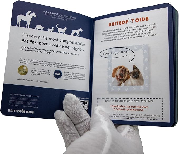 Color Premium PU Leather stitch-sewn Pet Passport Medical Record for Pet Health and Vaccination English + Spanish for Cat, Dog, Puppies and Kittens (Light Brown, Single)