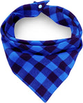 Christmas Plaid Dog Bandana with Button, Fall Dual Layer Scarf Soft Cotton Triangle Bib Girls and Boys Kerchief Adjustable Accessories for Small Medium Large Extra Large Dog Puppy Pet Cat
