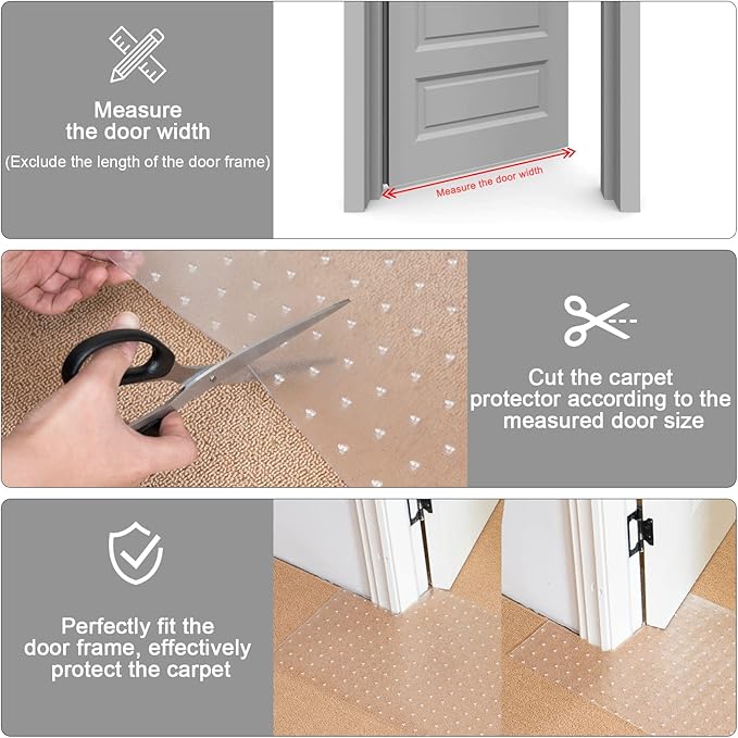 Uross Carpet Protector for Pets 3.28FT-Cat Carpet Protector for Doorway, Anti Cat Scratch Plastic Mat, Under Door Cat Scratch Floor Protector Carpet Scratch Stopper