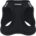 Best Pet Supplies - All Weather Plush, Reflective, No Pull Harness for Small, Medium Dogs, Cats - Secure with Hook & Loop Fastener, Buckle, Double D-Rings - Black Plush, XS