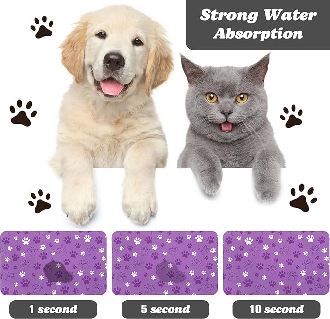 Dog Food Mat, Absorbent Water Bowl Mats Cat Pet Feeding Placemats 12 * 20 inch