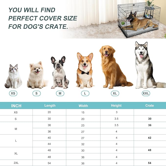Explore Land Waterproof Dog Bed Cover Machine Washable Fluffy Dog Bed Replacement Cover for 42 Inch Crate, 40Lx27Wx4H inch, Gray