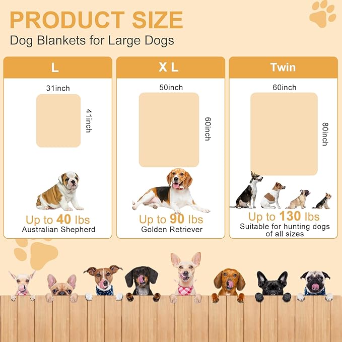 Dog Blanket, Soft Fleece Dog Blankets for Small Medium Dogs, Fluffy Flannel Pet Cat Puppy Blanket Mat Cover for Bed Couch, Cute Paw Print Throw Blanket for Dogs, Blue, 40"X30"