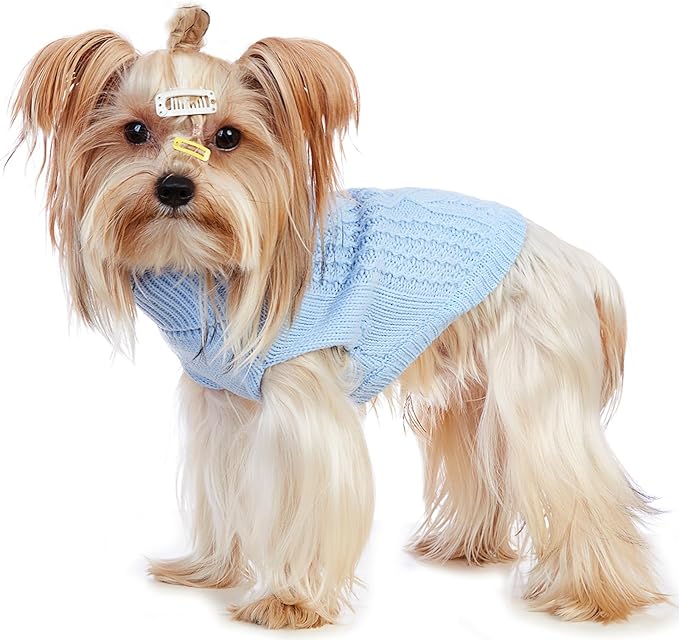 Stretchy Cat Sweater - 17 Colors & 6 Sizes | Snug Winter-Ready Knit for Boy/Girl Cats & Kittens(Blue, X-Large)