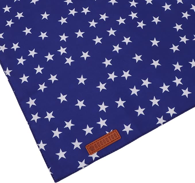 ADOGGYGO Star Dog Bandana 2 Pack, Reversible Red Blue Patriotic Pet Scarf Bib, Adjustable Fit 4th of July Star Bandanas for Extra Large Dogs Pets (X-Large)