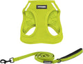 Best Pet Supplies Voyager Step-in Air All Weather Mesh Harness and Reflective Dog 5 ft Leash Combo with Neoprene Handle, for Small, Medium and Large Breed Puppies - Set (Lime Green), S