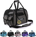 EliteField Soft Sided Pet Carrier (3 Year Warranty, Airline Approved), Multiple Sizes and Colors Available (17" L x 9" W x 12" H, Charcoal Gray)