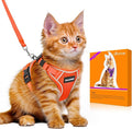 Halypet Cat Harness and Leash Set [MAX Safety 4th-Gen Upgrade] Escape Proof Adjustable Cat Leash Comfortable Soft Vest Easy to Wear Kitten Harness with Reflective Strip for Cats Walking, S Orange