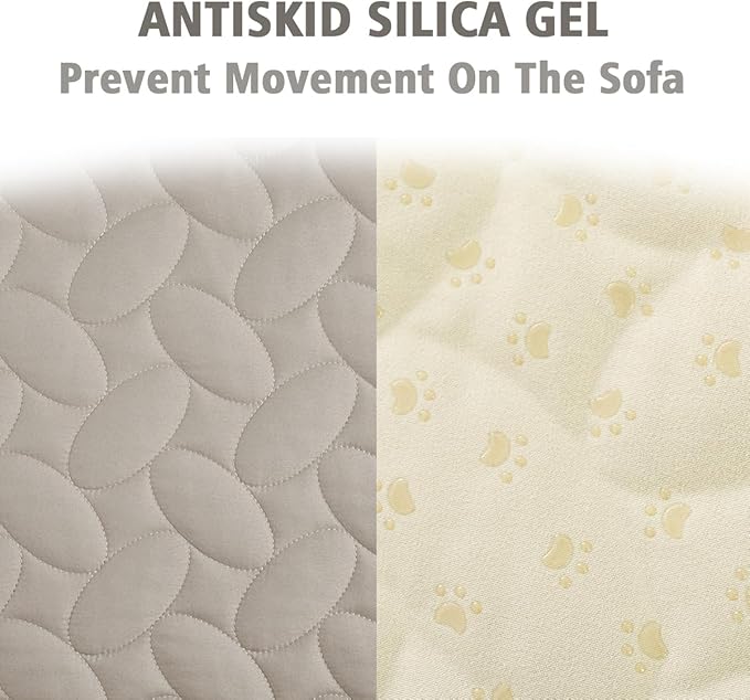Ameritex Waterproof Pet Bed Cover Anti-Slip Dog Bed Blanket for Sofa and Furniture Waterproof New Pattern Design (Khaki, 82x82 Inch (Pack of 1))