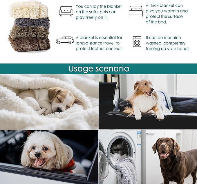 gogobunny Waterproof Dog Blanket for Couch & Furniture Protection - Super Soft Reversible Throw for Large Dogs & Cats, Calming Washable Fur & Sherpa Pet Blanket (25x35 Inch, Grey)