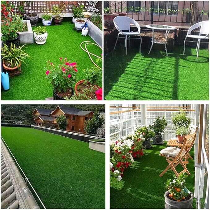 Petgrow Synthetic Artificial Grass Turf 5FTX18FT for Indoor Outdoor Dog Synthetic Grass Mat, Party Wedding Christmas Balcony Garden Astro Turf Rug,Drainage Holes Faux Fake Grass Rug Carpet for Pets