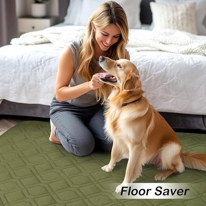 hyha Waterproof Dog Bed Blanket, Soft Pet Blankets, Waterproof Couch Cover for Dogs, Reversible Sofa Covers Washable for Furniture (40x70 Inch, Green/Navy Blue)