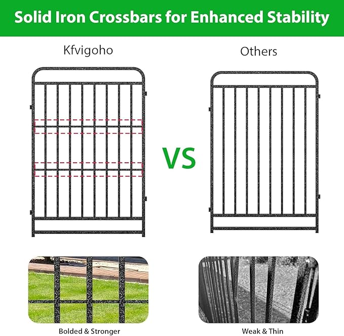 Dog Fence Outdoor 16 Piece Panels 32" Height, Square Steel Pipe with Reinforced Crossbars, Anti-Rust Heavy Duty Dog Playpen with Doors Portable for Yard RV Camping, Total 36FT, 103 Sq.ft, Snowy Black