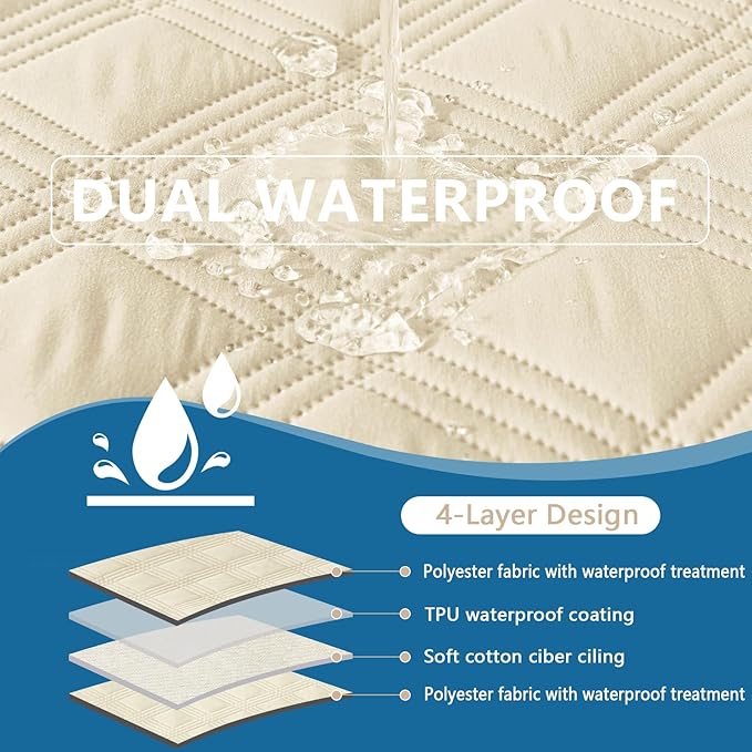 hyha Waterproof Dog Blanket, Reversible Pet Bed Blanket, Soft Sofa Couch Cover for Dogs Washable, Waterproof Pet Couch Covers for Sofa Puppy Cats Furniture Protector(40"x80", Beige/Beige)