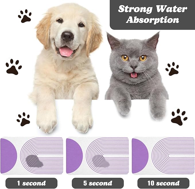 Dog Food Mats for Floors Waterproof, Cat Water Bowl Mats Pet Feeding Absorbent Mat Placemats for Food and Water Bohemia 16 * 24 inch