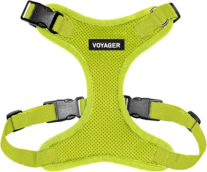 Voyager Step-in Pet Harness - All Weather Mesh, Adjustable Step in Harness for Cats and Dogs by Best Pet Supplies - Lime Green, S