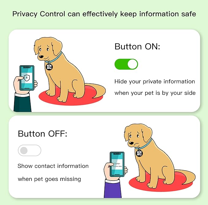 ESA Dog Tag, QR Code Dog Tag, Modifiable Free Pet Online Profile, Scannable QR Code, Scan QR Send Instant Location Alert Email, Silicone Lightweight ID Tag for Dog and Cat (Green, Regular)