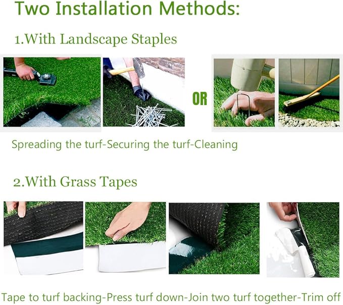 Petgrow Synthetic Artificial Grass Turf 3FTX45FT for Indoor Outdoor Dog Synthetic Grass Mat, Party Wedding Christmas Balcony Garden Astro Turf Rug,Drainage Holes Faux Fake Grass Rug Carpet for Pets