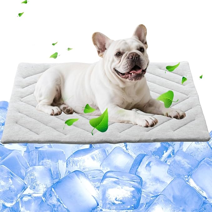 Dog Cooling Mat Self Coolings Foldable Cooling Pad for Dog in Summer Coolings Mat for Dogs and Cats Machine Washable (Rectangle,Blue, Medium-36 L x 23" W)