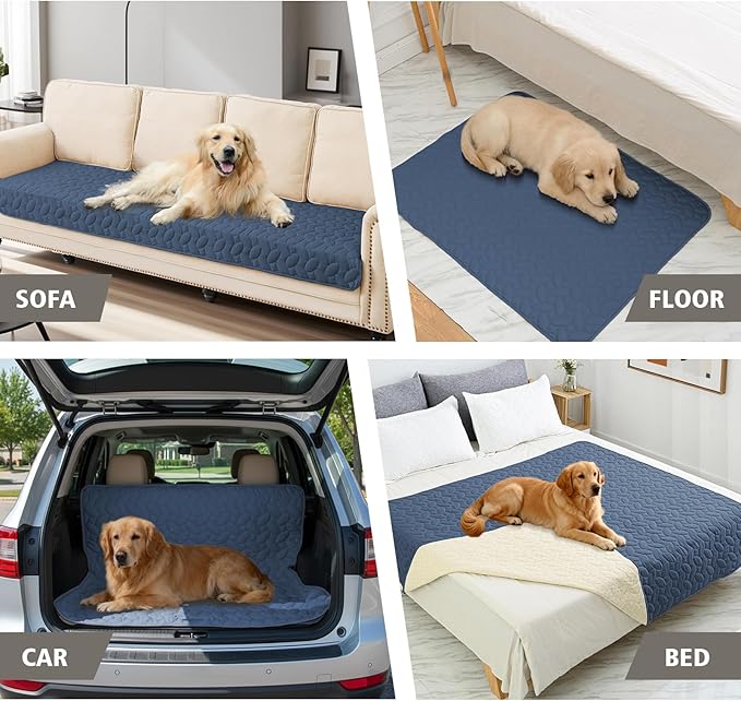 Ameritex Pet Bed Cover Dog Bed Blanket for Sofa and Furniture Waterproof New Pattern Design (40x50 Inch, Navyblue)