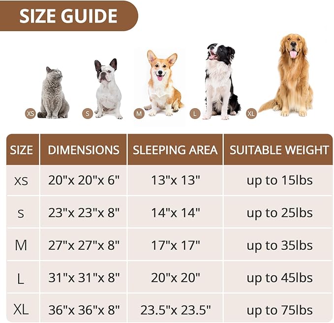 JOLLYVOGUE Calming Dog Bed Medium Size Dog, Anti-Anxiety Donut Medium Pet Bed, 27 inches Fluffy Faux Fur Round Cat Bed (Smoke Black)