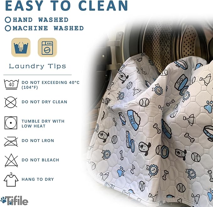 Washable Pee Pads for Dogs, 1 Pack Reusable Puppy Pad, Absorbent Whelping With Bone Print, Non-Slip Waterproof Pet Training for Couch, Crate, Potty Training - 65x48in