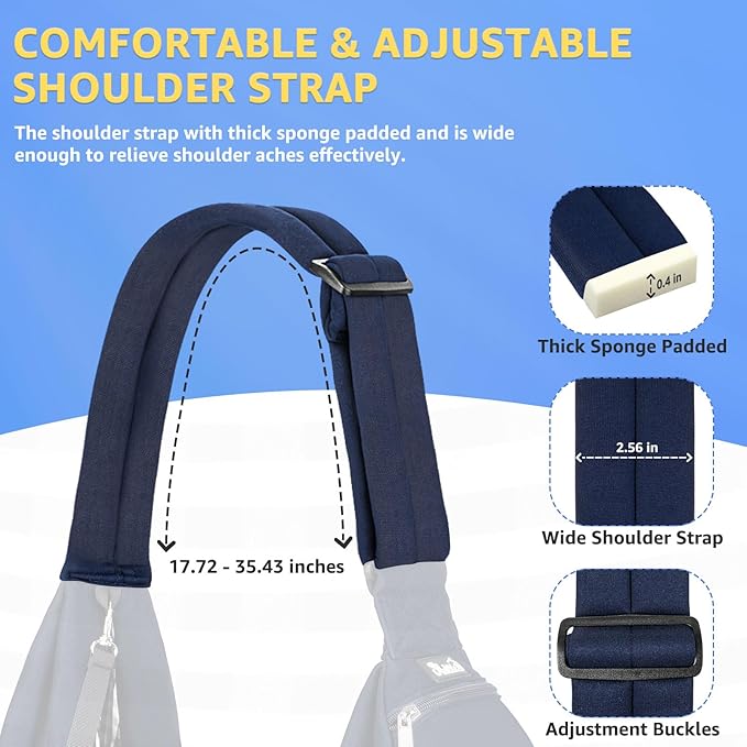 SlowTon Dog Carrier Sling - Thick Padded Shoulder Strap Adjustable Dog Carriers for Small Dogs, Puppy Carrier Purse for Pet Cat with Front Zipper Pocket Safety Belt Machine Washable (DBL, M)