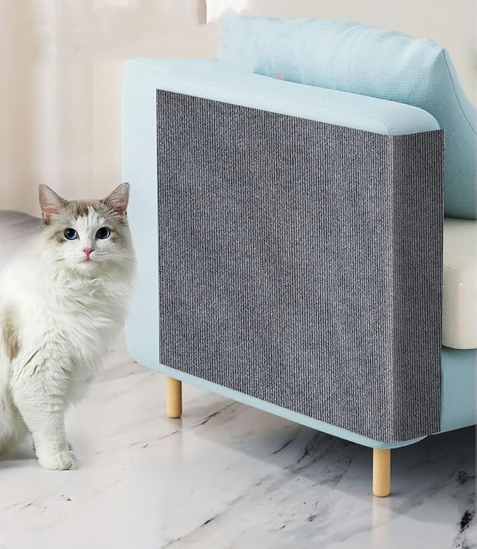 SHENGOCASE 157.5"x15.8" Trimmable Self-Adhesive Carpet Mat Pad Replacement for Cat Tree Shelf Shelves, Cat Wall Furniture Steps, Carpet Scratching Post Scratcher Couch Protector (Light Grey)