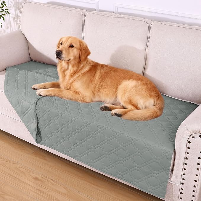 hyha Waterproof Dog Bed Blanket, Soft Pet Blankets, Waterproof Couch Cover for Dogs, Reversible Sofa Covers Washable for Furniture (40x70 Inch, Grey/Grey)