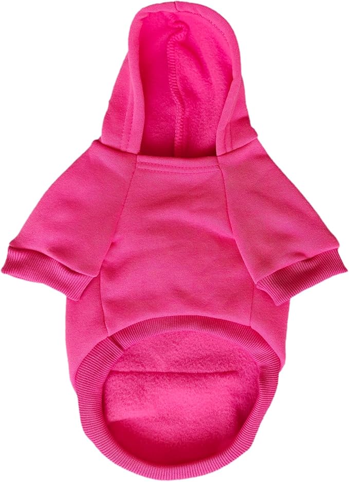Jecikelon Winter Dog Hoodie Sweatshirts with Pockets Warm Dog Clothes for Small Dogs Chihuahua Coat Clothing Puppy Cat Custume (Rose red, Small)