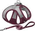 AIITLE Small Harness for Puppy with A Leash - Christmas Dog Vest Harness with Super Breathable Mesh, Reflective No-Pull Pet Harness for Outdoor Walking, Running for Small Dogs, Cats Burgundy XXS