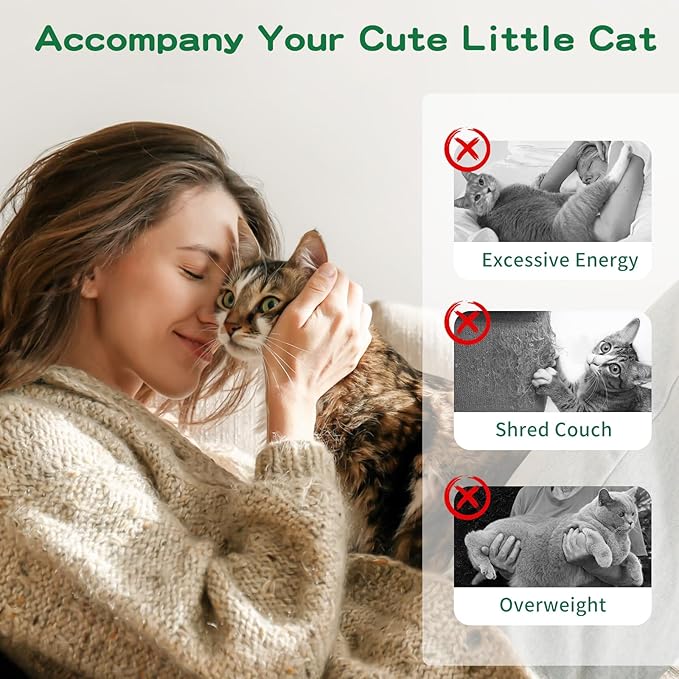 Pawaboo Feather Teaser Cat Toy, Interactive Feather Wand Cats Toy Flying Feathers Cat Catcher with Extra Long 34.5" Wand and Small Bell, Exerciser Playing Toys for Kitten or Cats, Green Butterfly