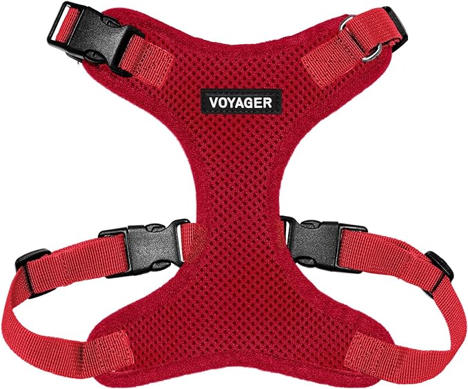 Voyager Step-in Pet Harness - All Weather Mesh, Adjustable Step in Harness for Cats and Dogs by Best Pet Supplies - Red, XL