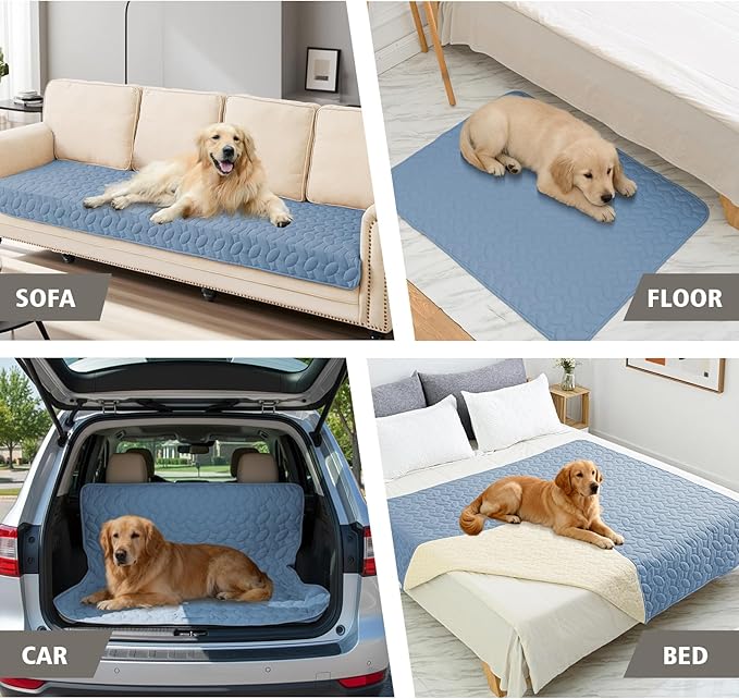 Ameritex Pet Bed Cover Dog Bed Blanket for Sofa and Furniture Waterproof New Pattern Design (52x82 Inch, Light Blue)