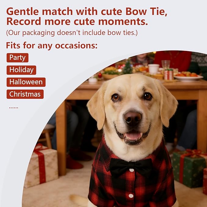 Koneseve Dog Shirt Pet Plaid Clothes T-Shirt Sweater Matching Breathable for Small Medium Large Dog Cat Puppy Adorable Casual Cozy Halloween Thanksgiving Christmas Costumes (Red; 5XL)