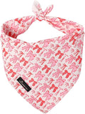 ARING PET Valentine's Day Dog Bandana, Cute Pink Bow Pet Bandanas Scarf Triangle Bibs Handkerchief for Puppy Small Medium Large Boy Girl Dogs-L