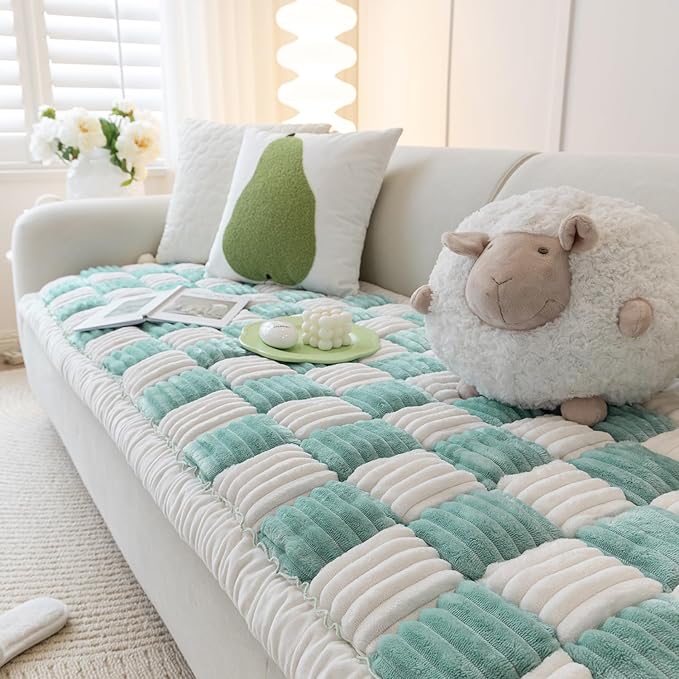 Pet Couch Cover for Sofa, Dog Cover for Couch, Washable Pet Couch Covers for Large Dogs, Anti-Slip Dog Bed Mat for Couch (Sky-Blue, 27x59 inch)