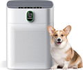 MORENTO Air Purifiers for Home Large Room up to 1076 Sq Ft with PM 2.5 Display Air Quality Sensor for Pet Hair, Double-Sided Air Inlet, 24db, White, 1 Pack + 2 Pack Filters