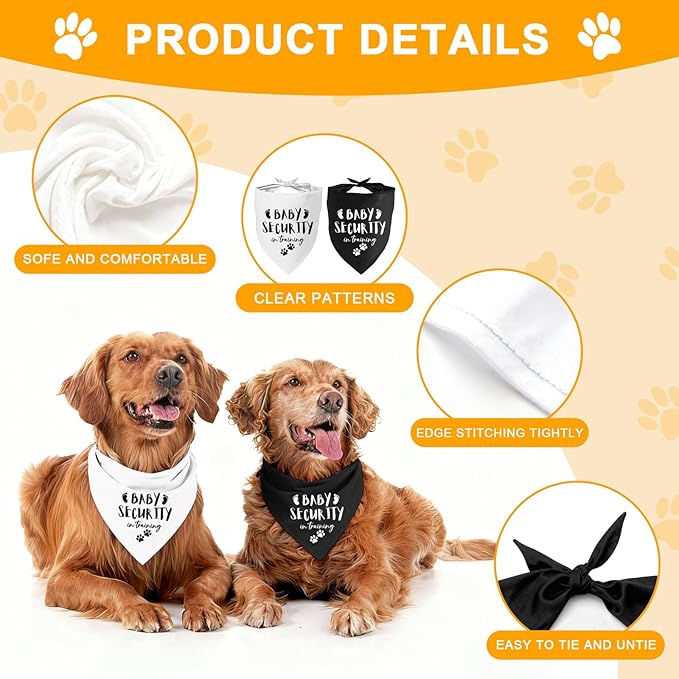 Our Humans are Getting us a Baby Dog Bandanas Pet Scarf Pregnancy Announcement Pet Bandana for Dogs Pet Accessories for Dog Lovers Announcement Photo Props for Large Medium Small Dogs, 2 Packs