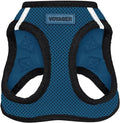 Best Pet Supplies Voyager Step-in Air Harness - All Weather Mesh, Reflective, No Pull Harness for Dogs, Cats - Secure with Hook & Loop Fastener, Buckle, Double D-Rings - Blue/Black Trim, L