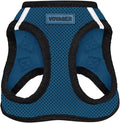 Best Pet Supplies - All Weather Mesh / Plush, Reflective, No Pull Harness for Small, Medium Dogs, Cats - Secure with Hook & Loop Fastener, Buckle, Double D-Rings - Blue/Black Trim, M