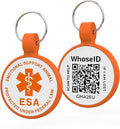 ESA Dog Tag, QR Code Dog Tag, Modifiable Free Pet Online Profile, Scannable QR Code, Scan QR Send Instant Location Alert Email, Silicone Lightweight ID Tag for Dog and Cat (Orange, Small)
