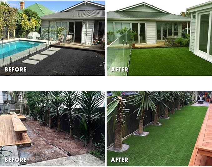 Petgrow Synthetic Artificial Grass Turf 9FTX44FT for Indoor Outdoor Dog Synthetic Grass Mat, Party Wedding Christmas Balcony Garden Astro Turf Rug,Drainage Holes Faux Fake Grass Rug Carpet for Pets