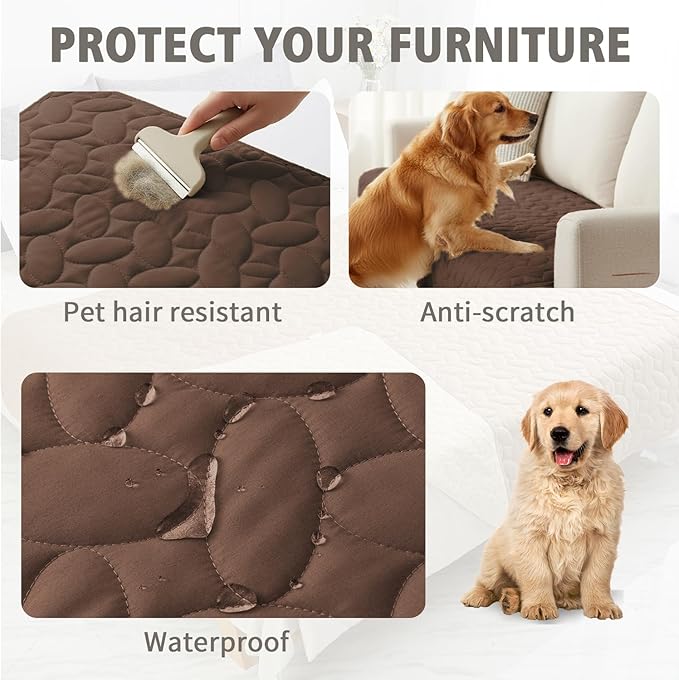 Ameritex Pet Bed Cover Dog Bed Blanket for Sofa and Furniture Waterproof New Pattern Design (30x70 Inch, Chocolate)