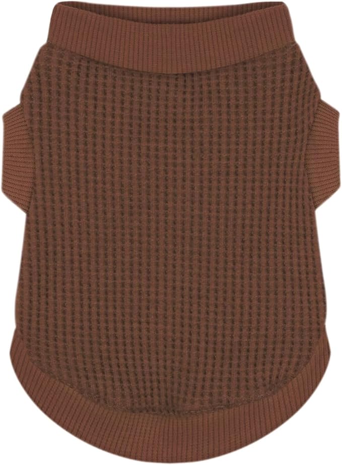Cozy and Functional Dog Shirts for Small Puppies: Stretchable Brown Attire with Easy-On Design, Ideal for Chihuahuas and Yorkies - Enhance Comfort and Playfulness on Chill Days Medium