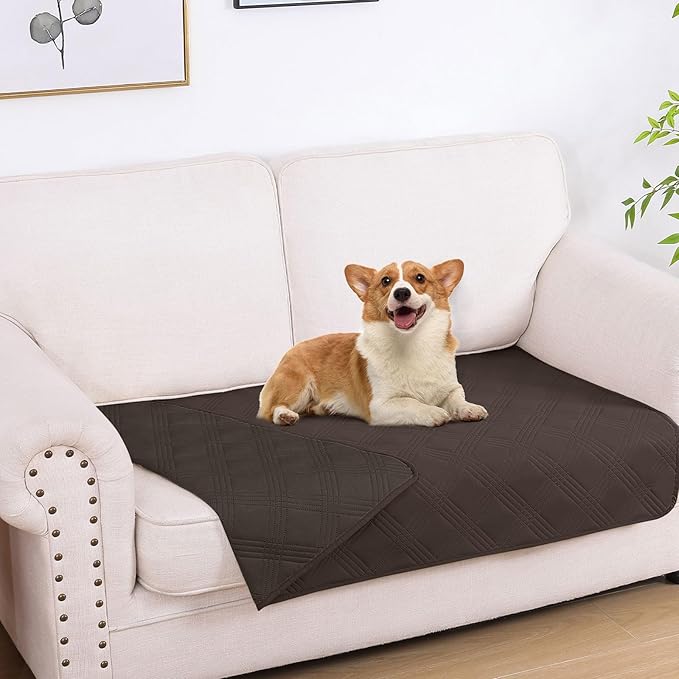 hyha Waterproof Dog Blanket, Reversible Pet Bed Blanket, Soft Sofa Couch Cover for Dogs Washable, Waterproof Pet Couch Covers for Sofa Puppy Cats Furniture Protector(30"x53", Chocolate/Chocolate)
